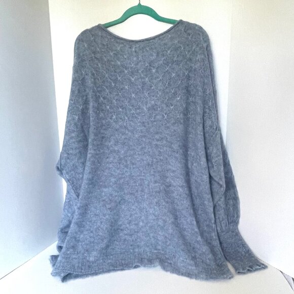 Free People Bali Samara One-Shoulder Sweater Celeste Alpaca Blend Tunic Blue - Picture 4 of 11